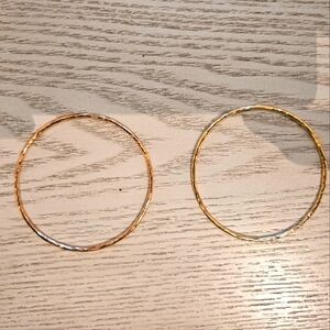 Yellow and Rose Gold Plated sterling silver bangle bracelets